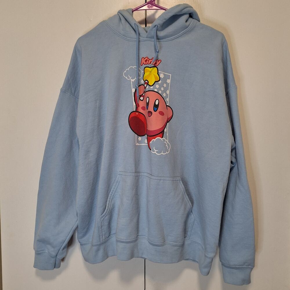 Kirby Main Character with Star Rod Blue Sweatshirt XL